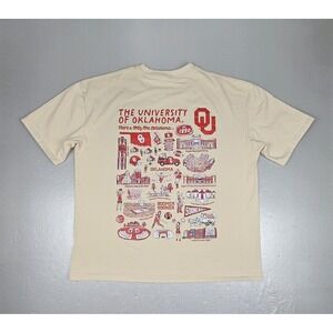 OU Oklahoma Sooners T Shirt Mens 2XL Vive La Fete Impressions Art Beige NCAA